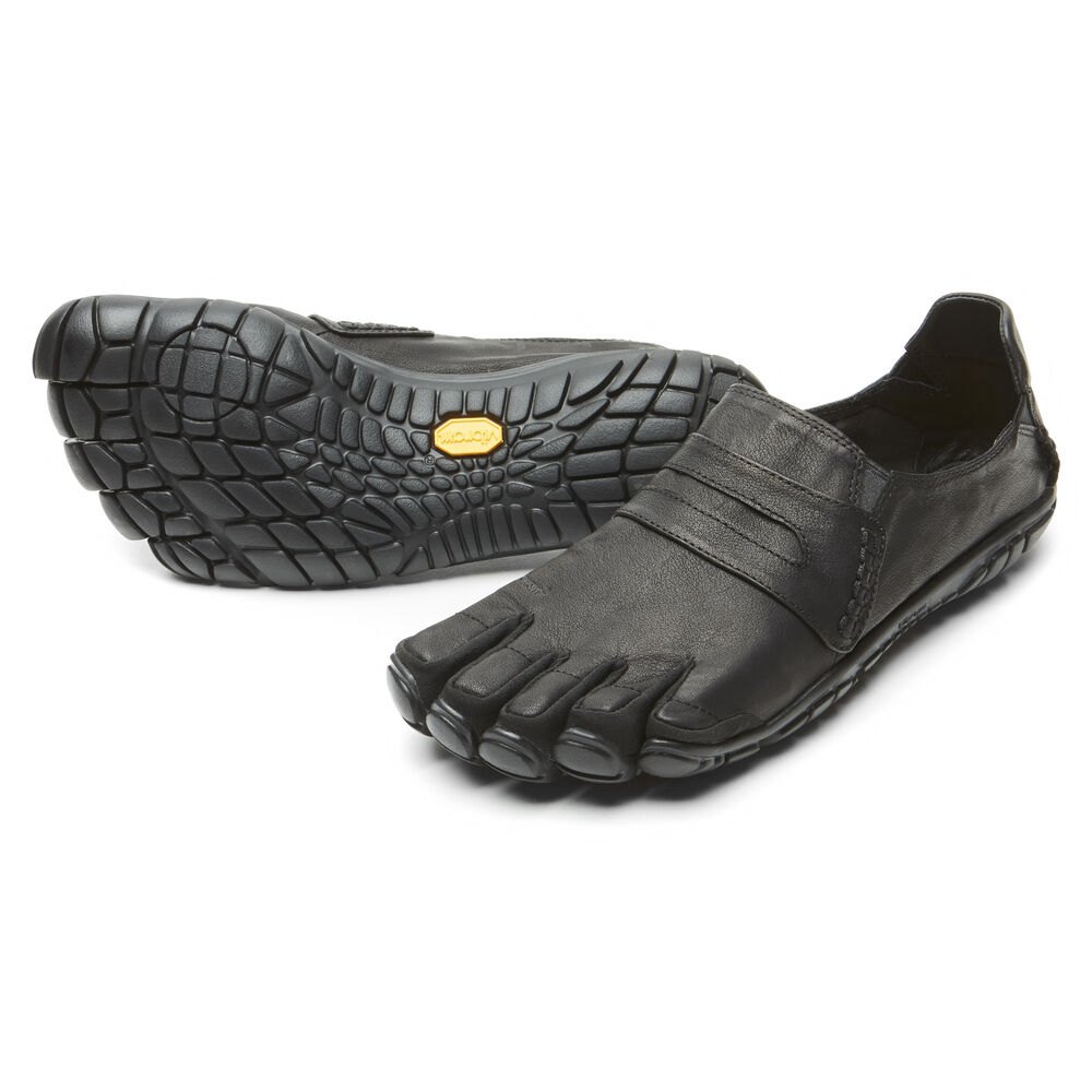 Vibram Five Fingers Mens CVT-Leather - Barefoot Shoes Black - VWF063491